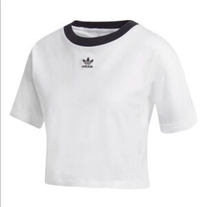ADIDAS CROPPED 90s WHITE TSHIRT